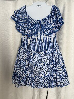 Flirty Ruffled Eyelet Dress